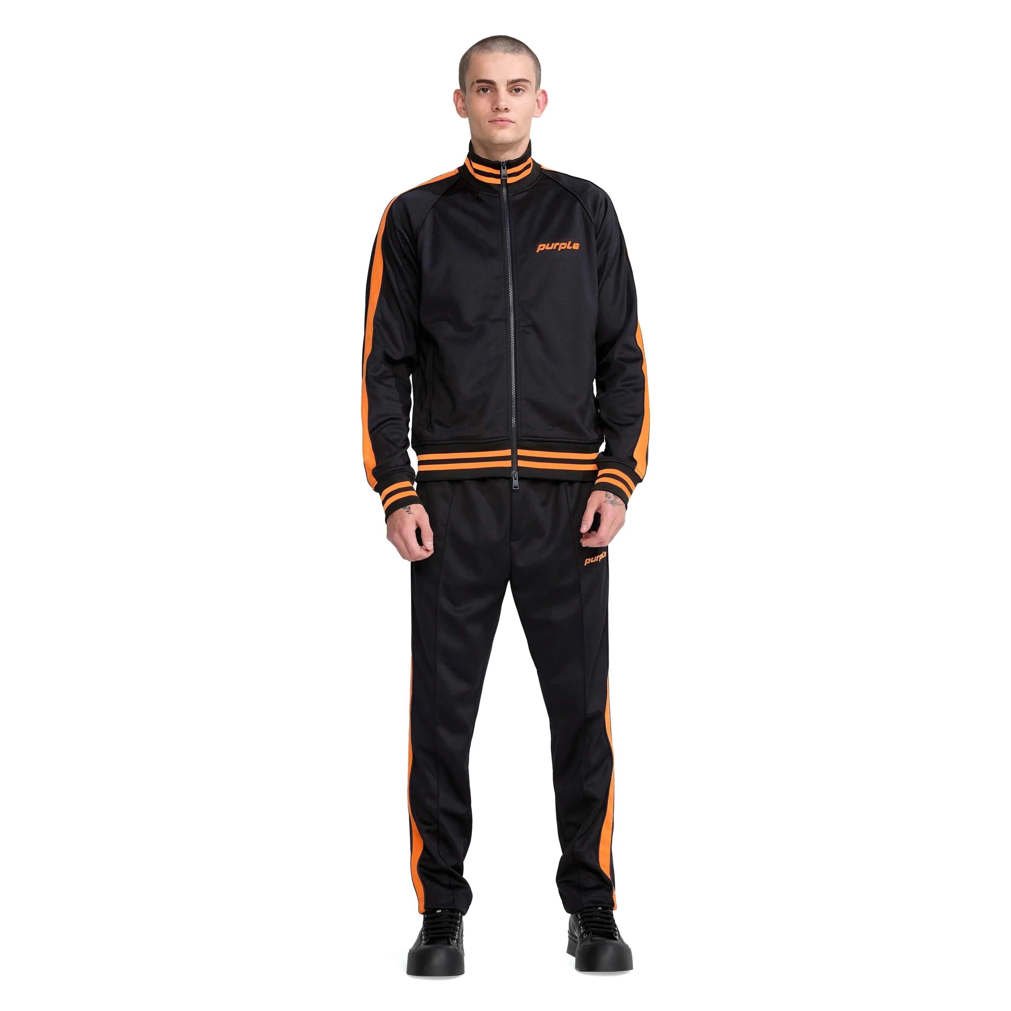 Purple Brand P414 Double Stripe Black Track Jacket