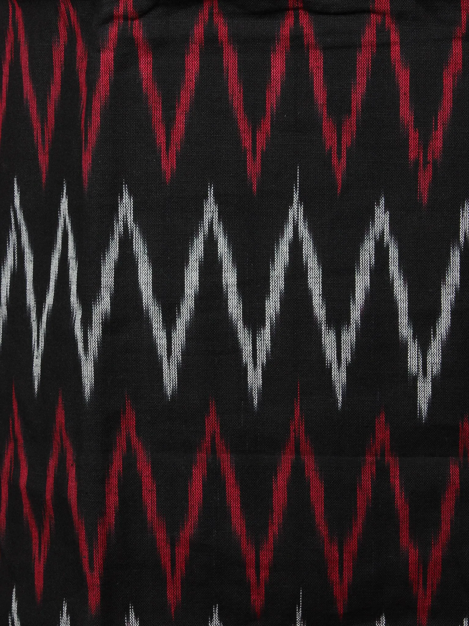 Red Black White Ikat Handwoven Cotton Suit Fabric Set of 3 - S1002030