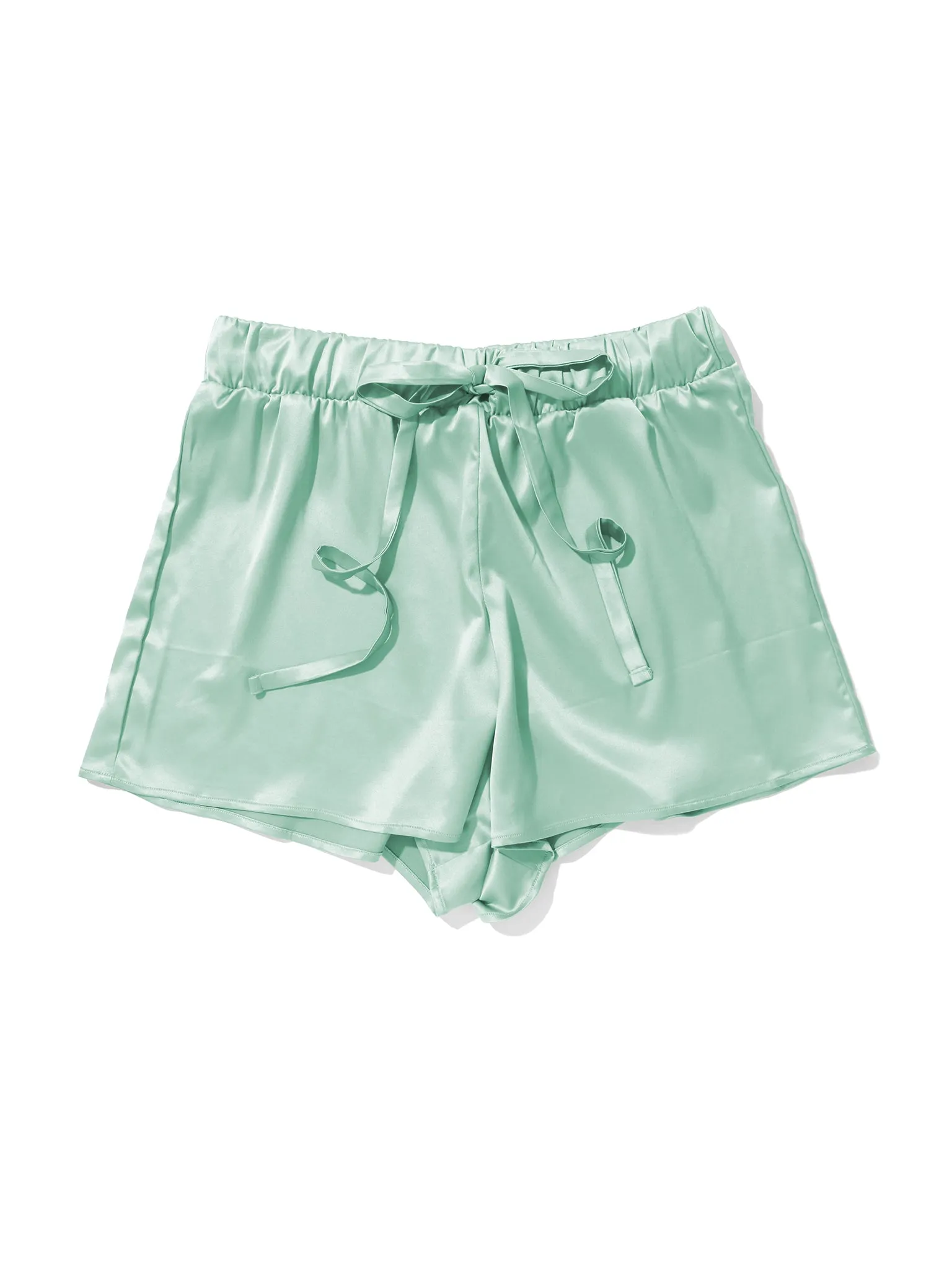 Satin Sleep Drawstring Short Green Tea Sale