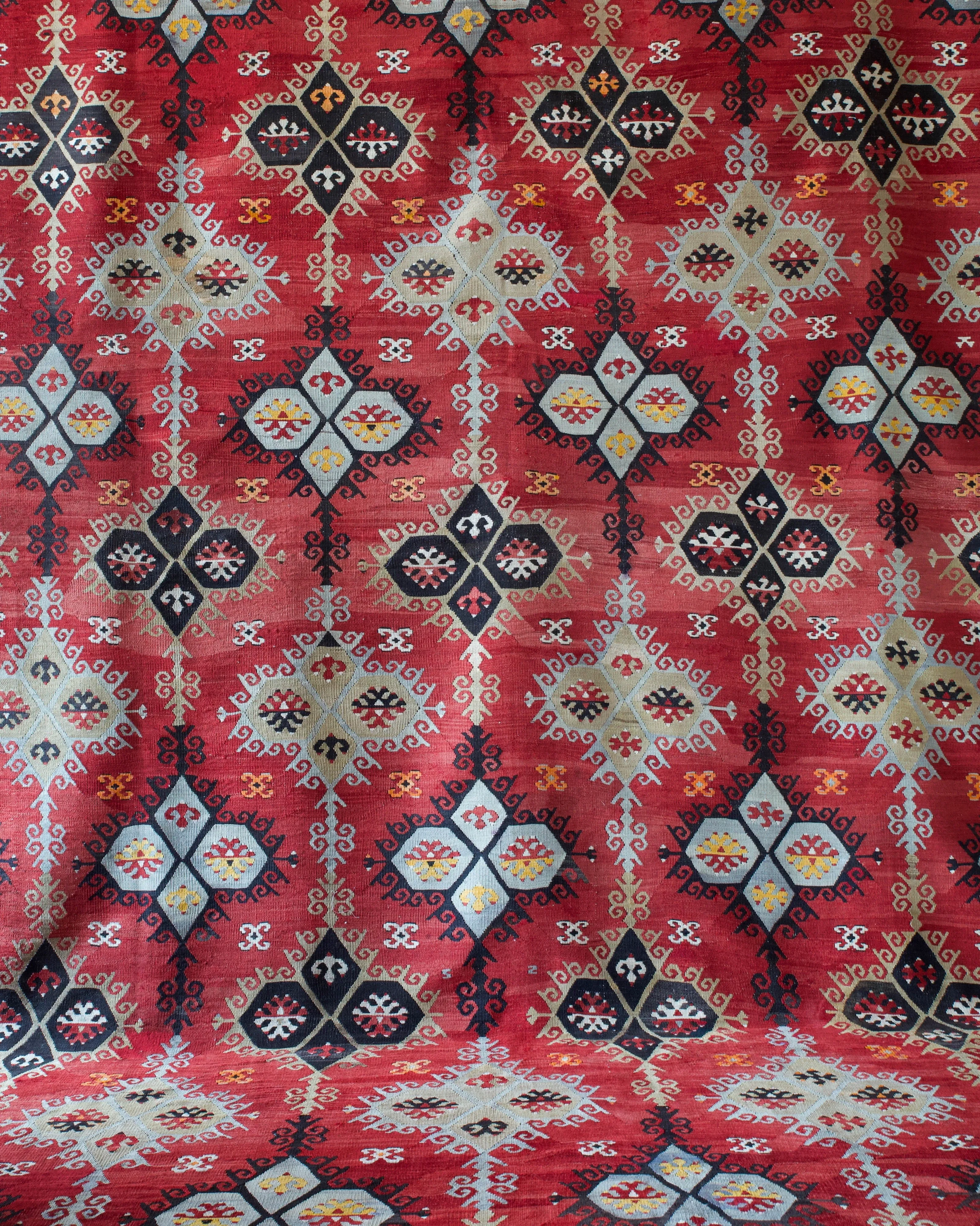 Semi-Antique Sivas Sarkisla Kilim Rug 9'3"x12'