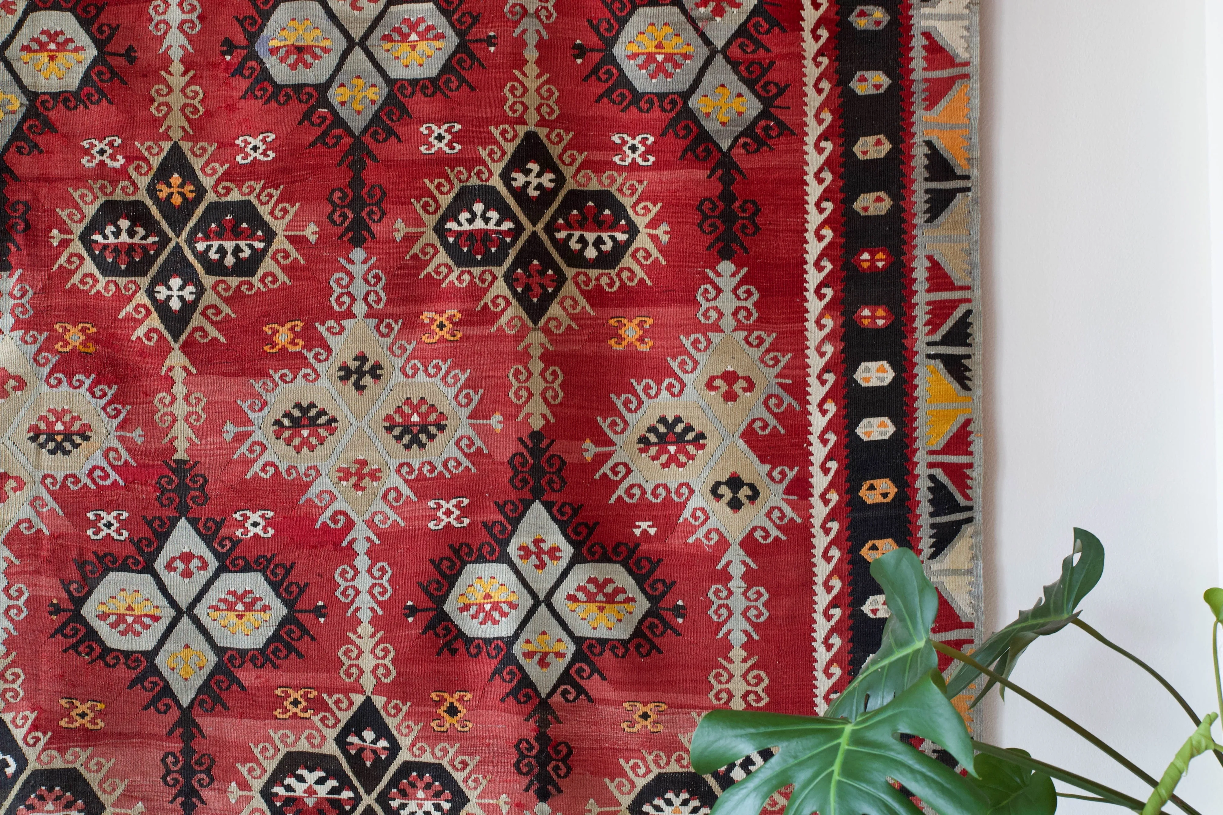 Semi-Antique Sivas Sarkisla Kilim Rug 9'3"x12'