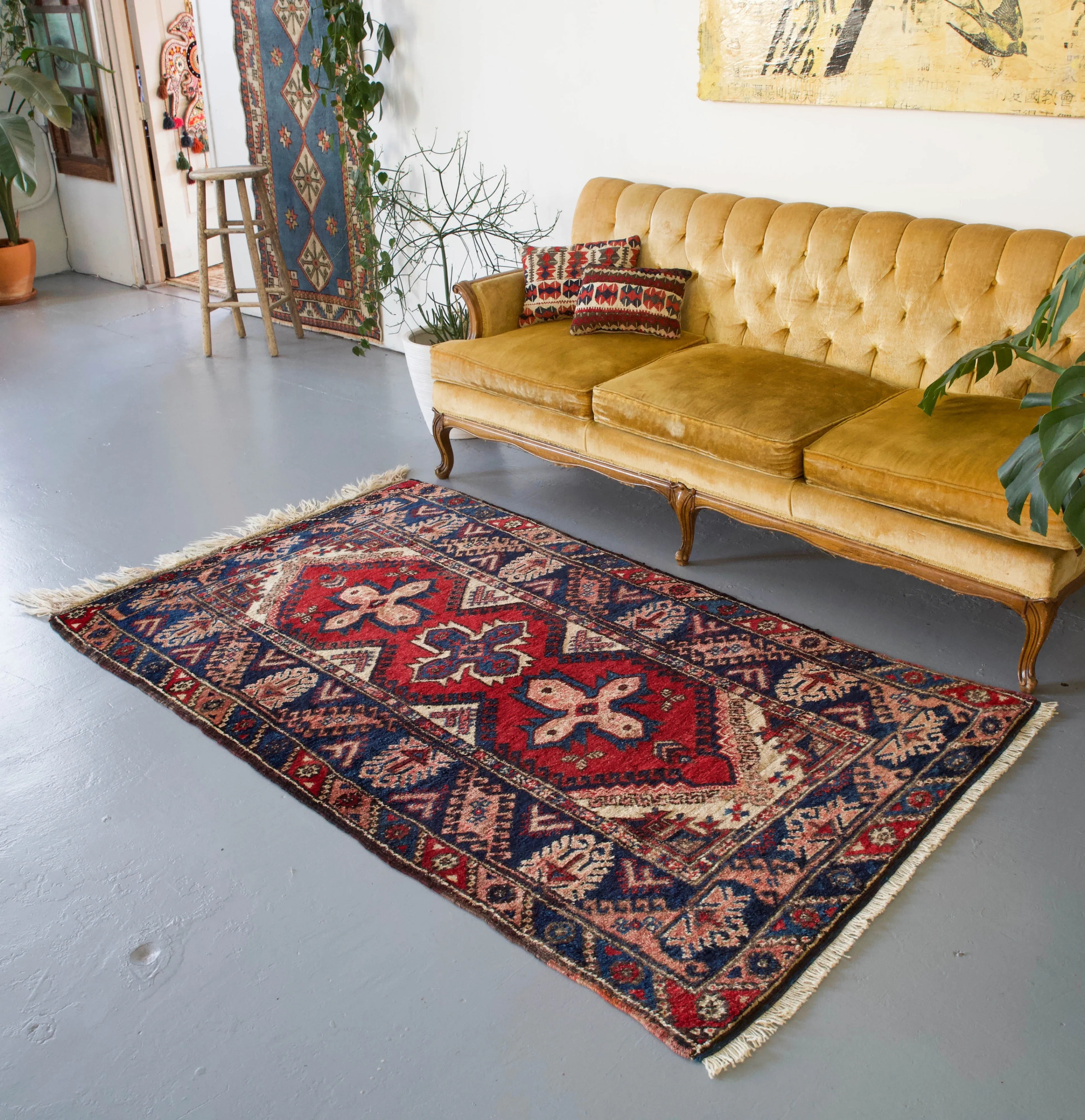 Semi-Antique Turkish Dosemealti Rug  4' x 6'9"