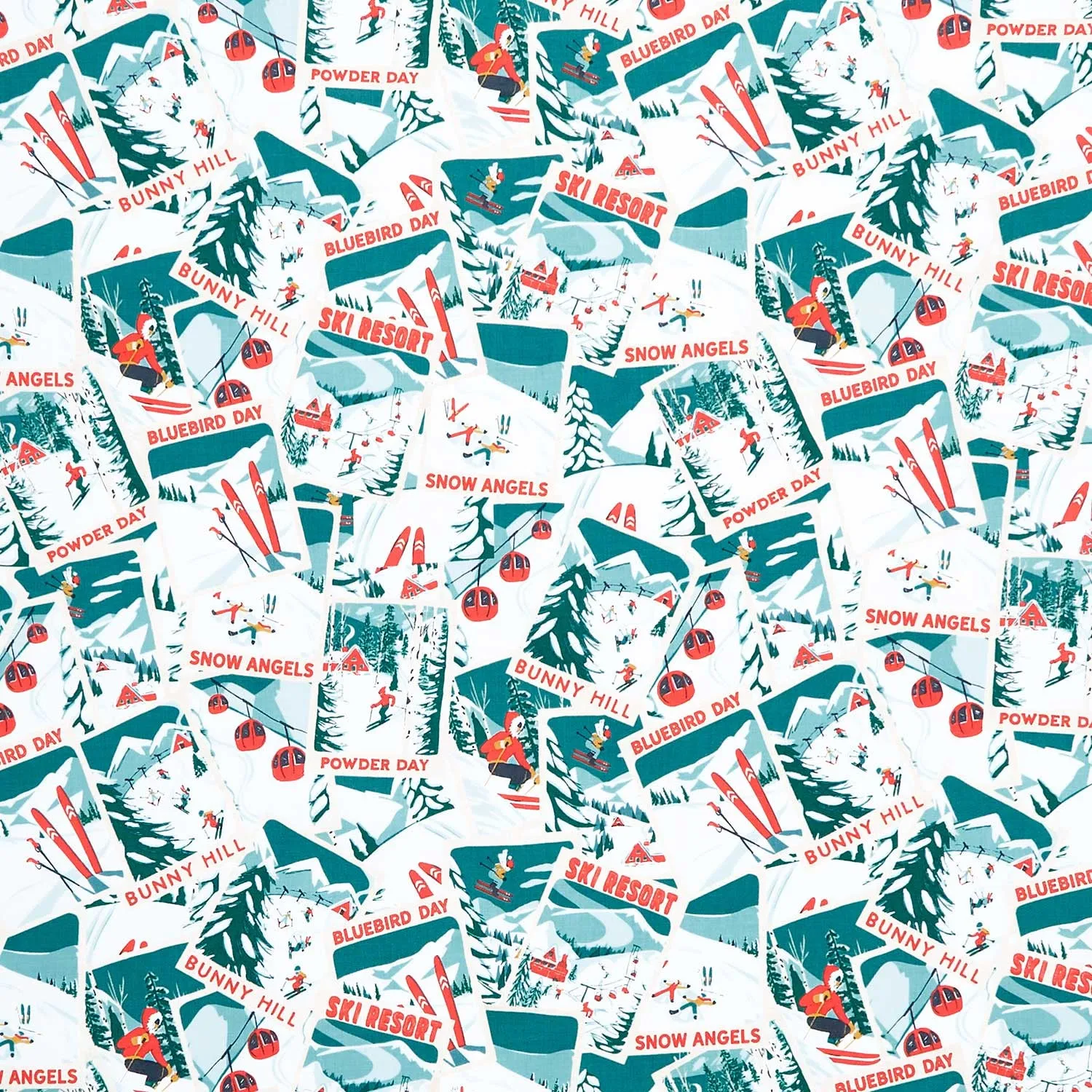 Ski Hill - Ski Posters Multi Yardage