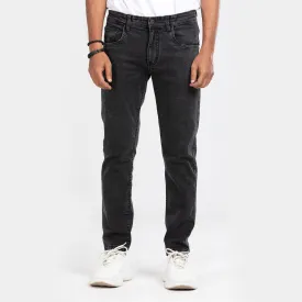 Smoke Wash Comfort Stretch Semi Fit Jeans - Charcoal