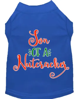 Son Of A Nutcracker Screen Print Dog Shirt Blue Xxxl