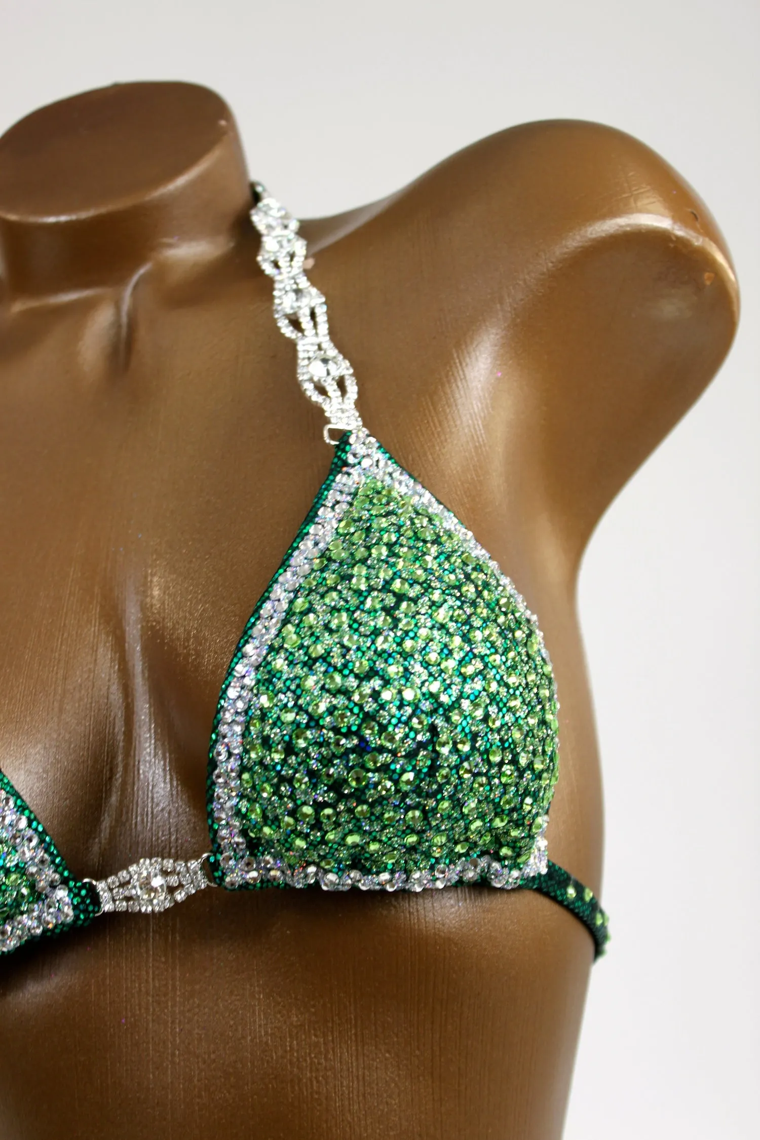 Sparkling Outline Crystals Figure Competition Suit