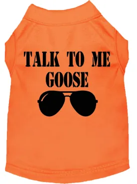Talk To Me Goose Screen Print Dog Shirt Orange Xl
