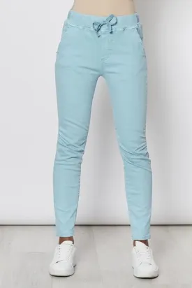 TIE FRONT JOGGER JEAN LAGOON