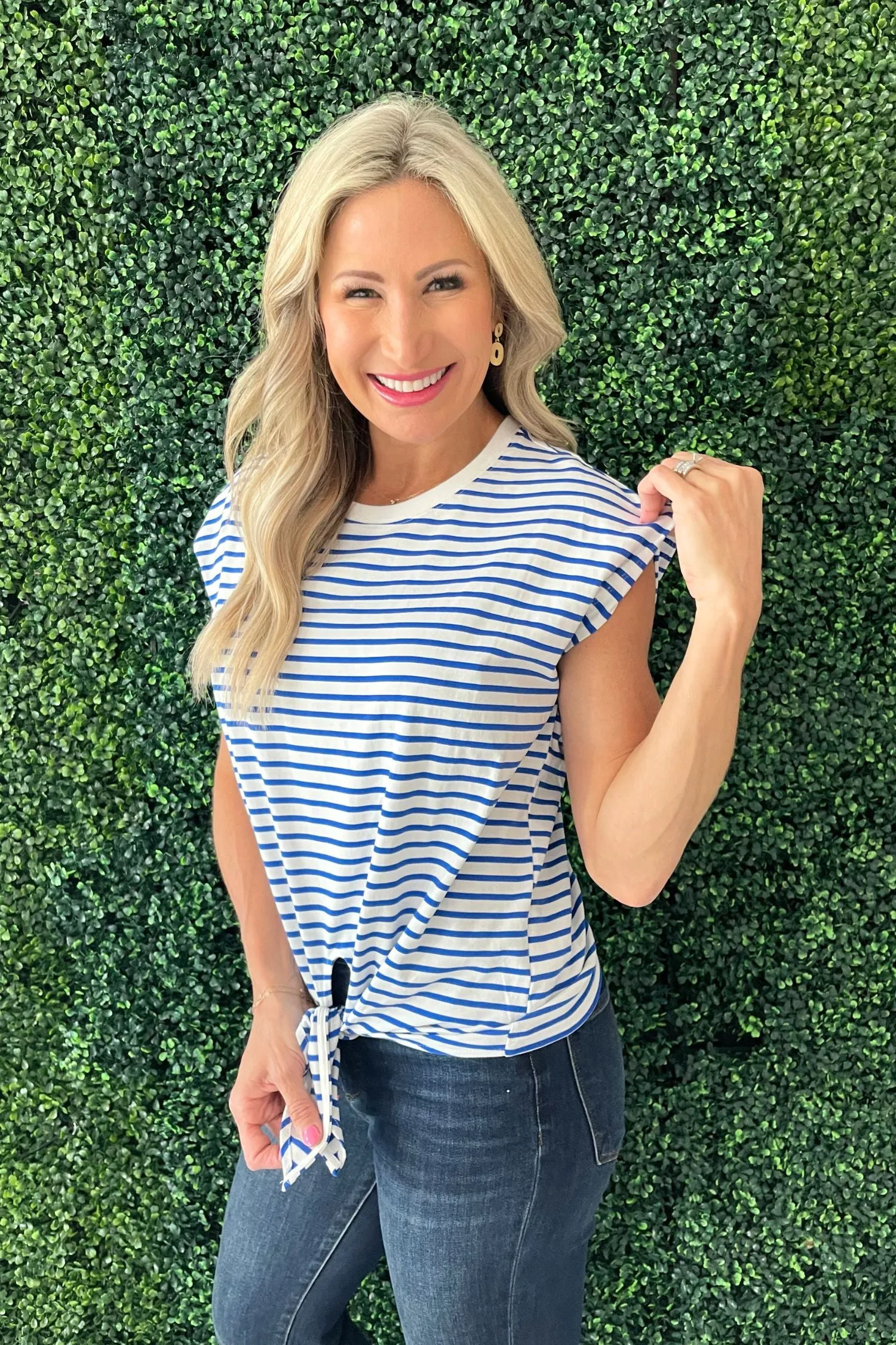 Tie Front Striped T-Shirt