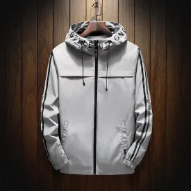 White Casual Hooded Jacket