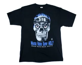 WWF STONE COLD  'RAISE HELL' CARTOON VINTAGE T-SHIRT LG
